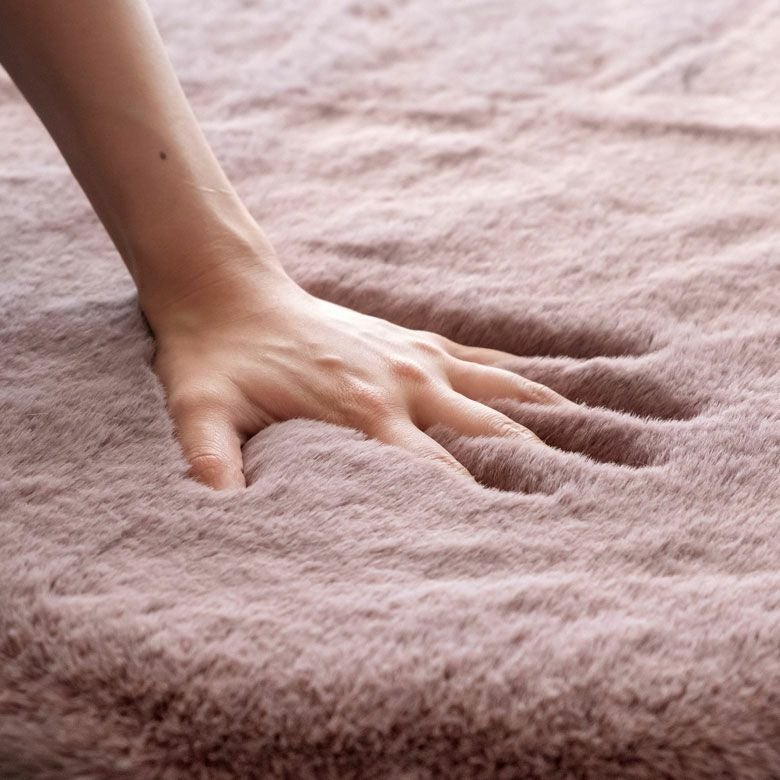 ラグラグマット約70×100cmフェイクファー[70017]【フェイクラビットファー洗える滑り止めカーペットじゅうたんあったか無地シンプル起毛シャギー秋冬リビング寝室フェイクムートンボアファーミッドセンチュリーシャビーシック北欧】