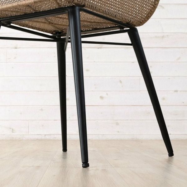 軽くしなやかなラタン×アイアン脚のダイニングチェア reCALME 幅48cm