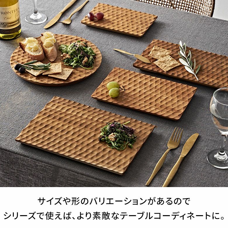 カッティングボード プレート 木製 チーク ウッド 約 W 19 × D 28