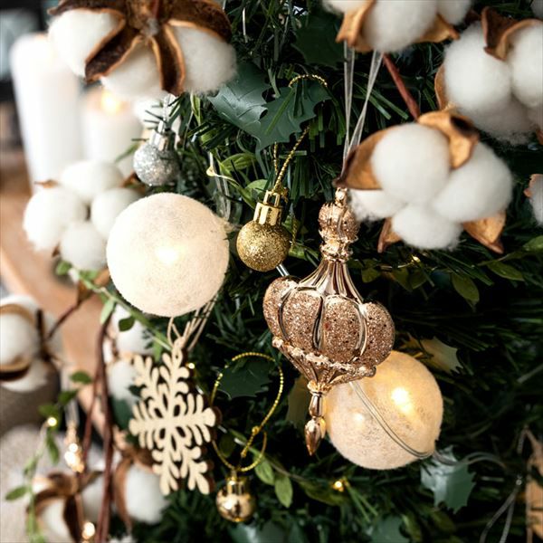 オーナメント クリスマス ツリー グリッド ゴールド シルバー [94116