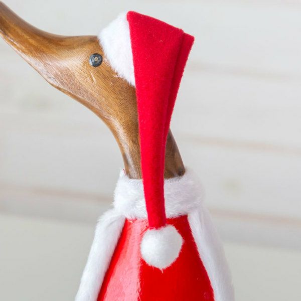 サンタクロース アヒル陶器置物 ELEMENTS オブジェ クリスマス Xmas 飾り デコレーション あひる