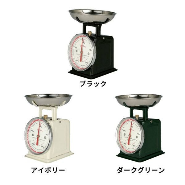スケール キッチンスケール 上皿はかり 7色 アナログ式 秤量500g