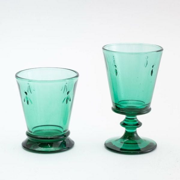 グラス 脚付き ガラス 240ml グリーン [98305]【 ワイングラス 脚付き