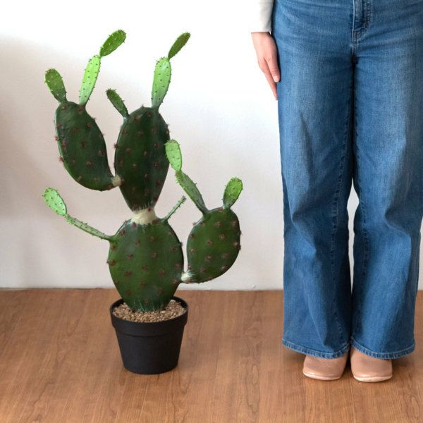 フェイクグリーン 造花 サボテン 鉢植え 6号鉢 高さ72cm グリーン
