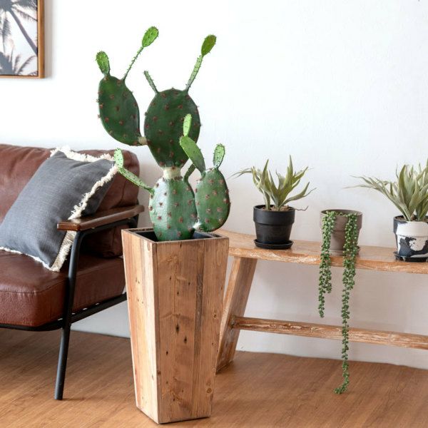 フェイクグリーン 造花 サボテン 鉢植え 6号鉢 高さ72cm グリーン