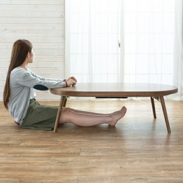天然木製】 こたつ テーブル 楕円形 幅120×72cm 高さ36cm(91009)【生活