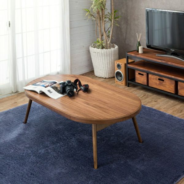 天然木製】 こたつ テーブル 楕円形 幅120×72cm 高さ36cm(91009)【生活