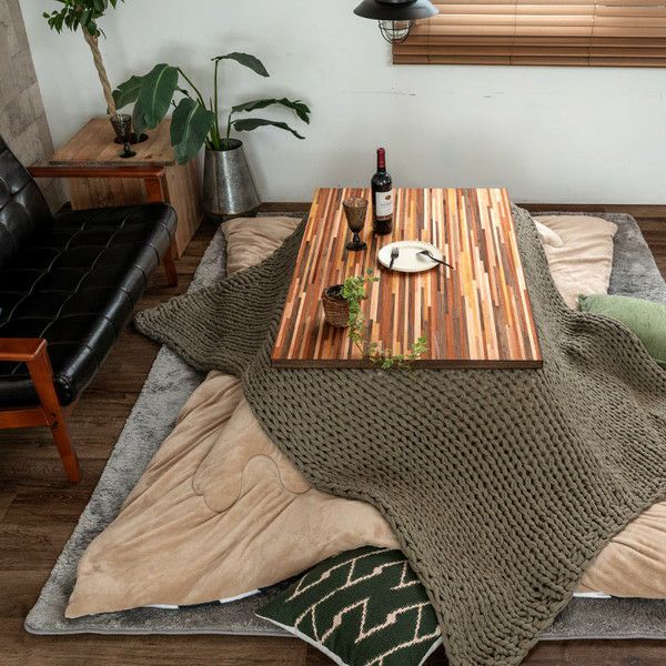こたつ テーブル 長方形 120×75cm 木製 [96023]【 モザイク ミックス