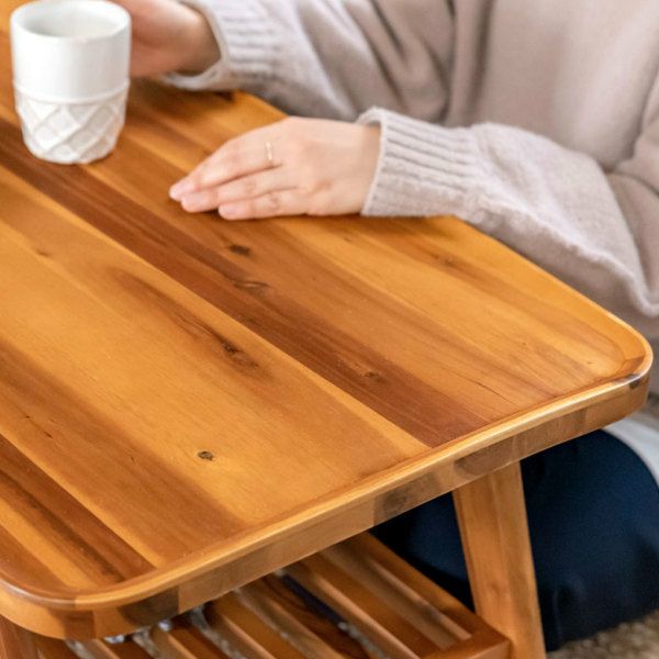 ウサミ木工 センターテーブル 天然木 幅120cm 奥行60cm 高さ55cm ナチュラル 棚付き ローテーブル 札幌 西岡店 g1005678]【幅90〜120cm】Noyie センターテーブル 木製テーブル | 家具