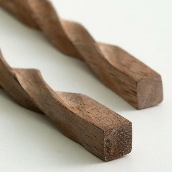 メール便対応】お箸 箸 木 天然木 ウォルナット ひねり ダークブラウン
