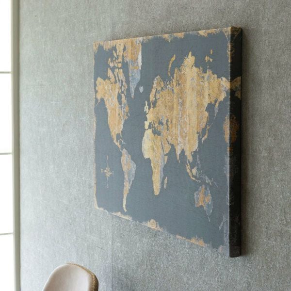 アートフレーム アートパネル 世界地図 アンティーク風 W 75cm D 50cm