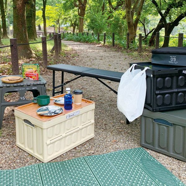 テーブルトップ コンテナ専用 フタ カバー 約 W 52 × D 33.5 ウッド