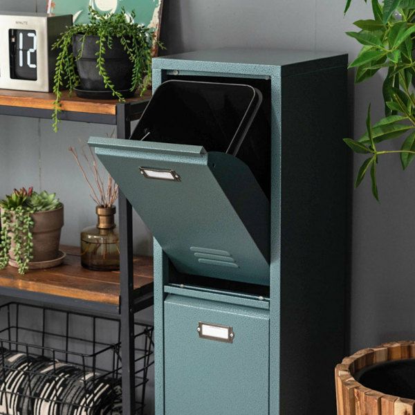 ゴミ箱 ダストボックス スチール W 28 × D 26.5 × H 95 cm グレー ゴミ箱 ダストボックス スチール W 28 × D 26.5 × H 95 cm グレー