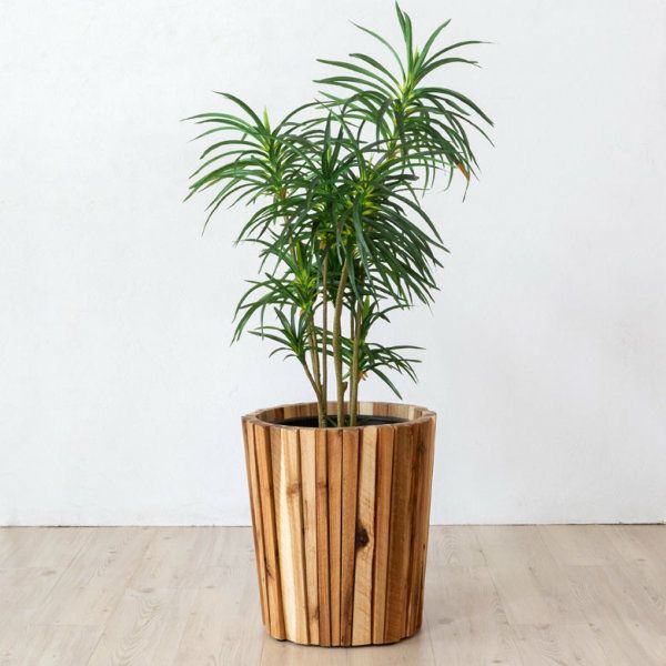 木のプランターor鉢カバー プランターカバー ウッドプランター ボックス カバー Lサイズ 9号鉢 W