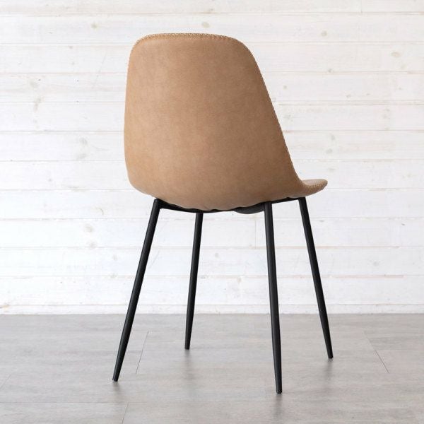 チェア ソフトレザー スチール 座面高 45cm ベージュ ブラウン [91482