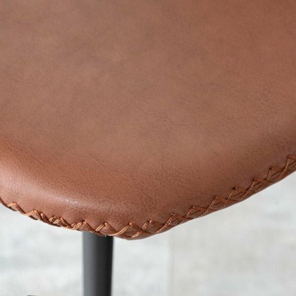 チェア ソフトレザー スチール 座面高 45cm ベージュ ブラウン [91482