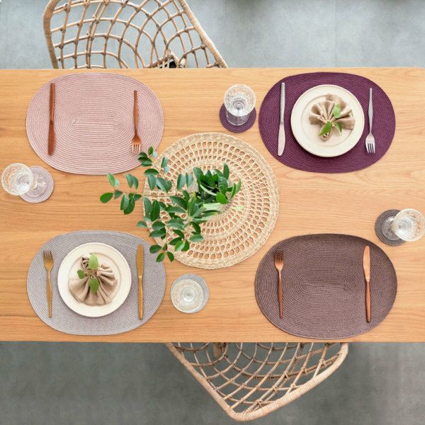 食卓を上品に彩るグレイッシュカラーのラウンドコースター 約W10×D10cm