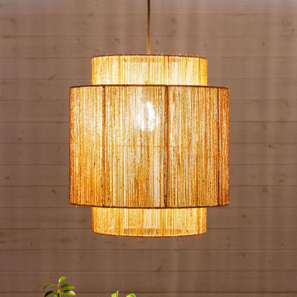ペンダントライト ランプシェード ジュート 麻 1灯 口金E26 60W LED