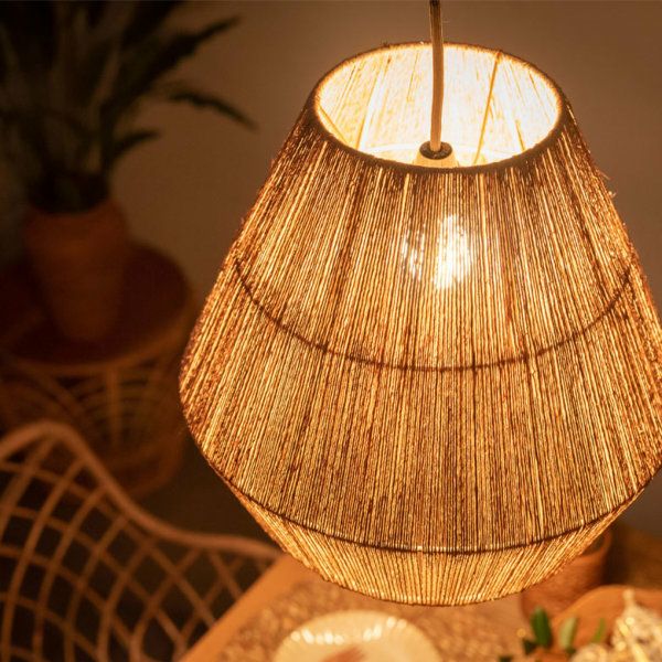 ペンダントライト ランプシェード ジュート 麻 1灯 口金E26 60W LED