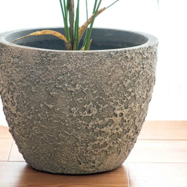 プランター ストーン風 直径 25 cm 高さ 20 cm グレー 酸化