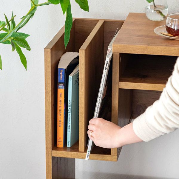 デスク 木製 W 90 × D 35 × H 72 cm コンセント付き ブラウン [91509