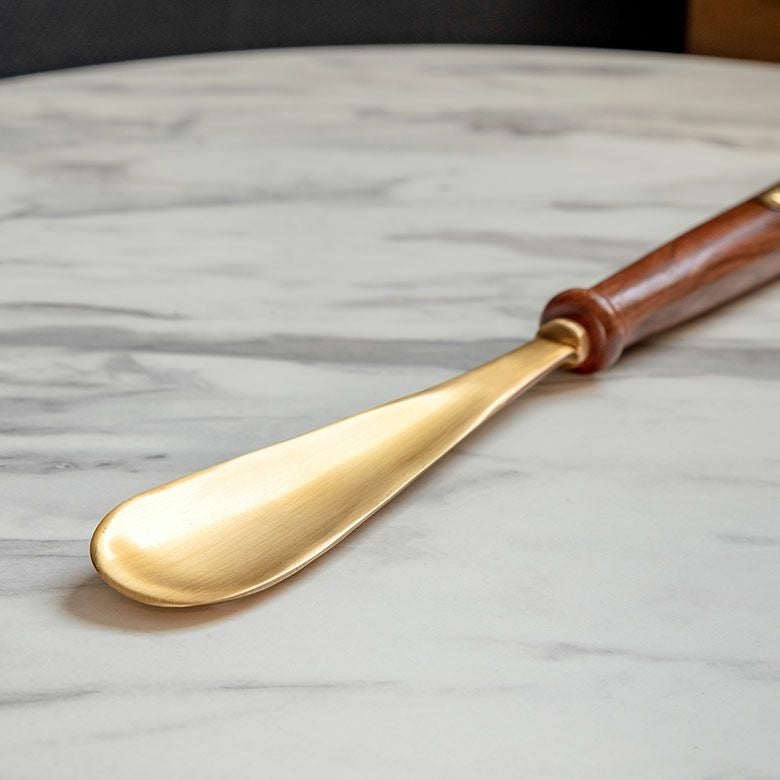 シューホーン 靴ベラ 真鍮 木 長さ 46cm [90399]【 靴べら ロング 金属