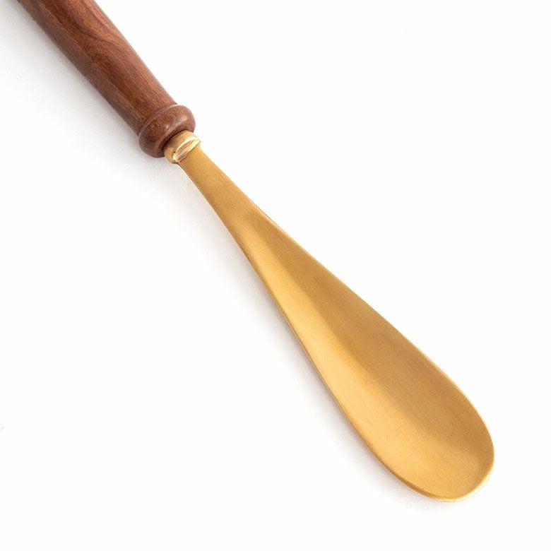 シューホーン 靴ベラ 真鍮 木 長さ 46cm [90399]【 靴べら ロング 金属