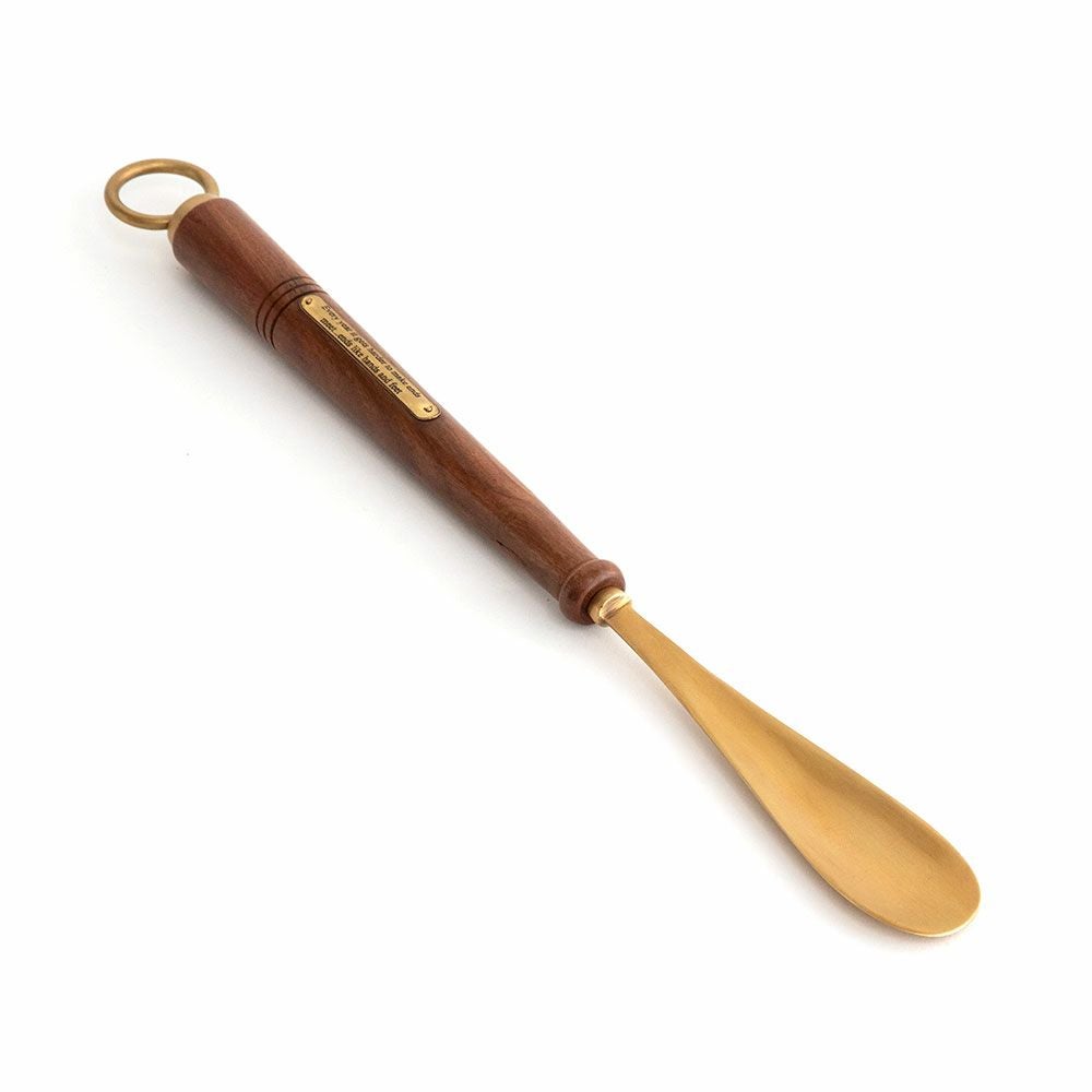 シューホーン 靴ベラ 真鍮 木 長さ 46cm [90399]【 靴べら ロング 金属