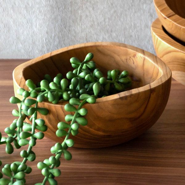 トレイ チークウッド 木製 ウッド ボウル Sサイズ ハンドメイド [11587