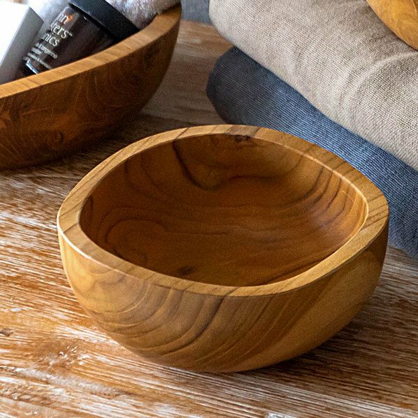 トレイ チークウッド 木製 ウッド ボウル Sサイズ ハンドメイド [11587