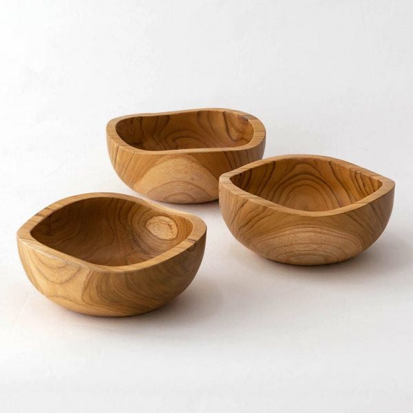 トレイ チークウッド 木製 ウッド ボウル Sサイズ ハンドメイド [11587