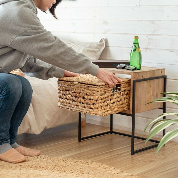 サイドテーブル ナイト テーブル ラック 木製 ウッド アイアン