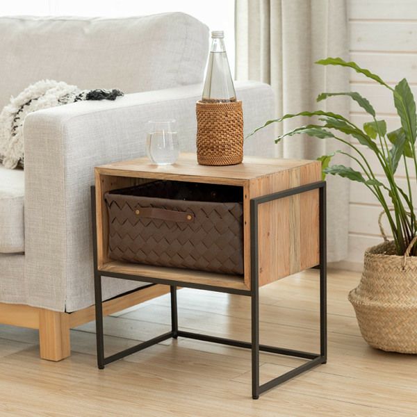 欅材アイアンシェルフ　観葉植物置き台　コーヒーテーブル　ナイトテーブル 000000002890-11.jpg?size=l&w=