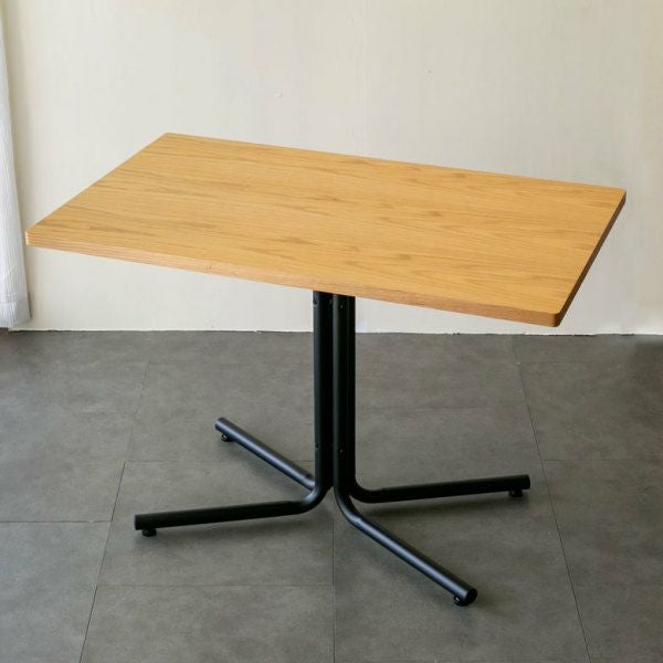 カフェ風テーブル 木製 スチール ナチュラル ブラウン 長方形 W 100
