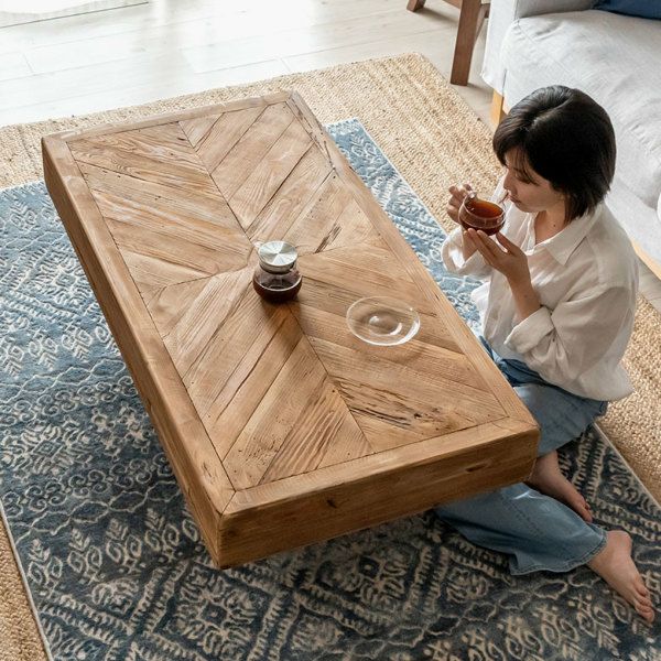 センターテーブル テーブル 木製 W 125 × D 65 cm 長方形 [91520