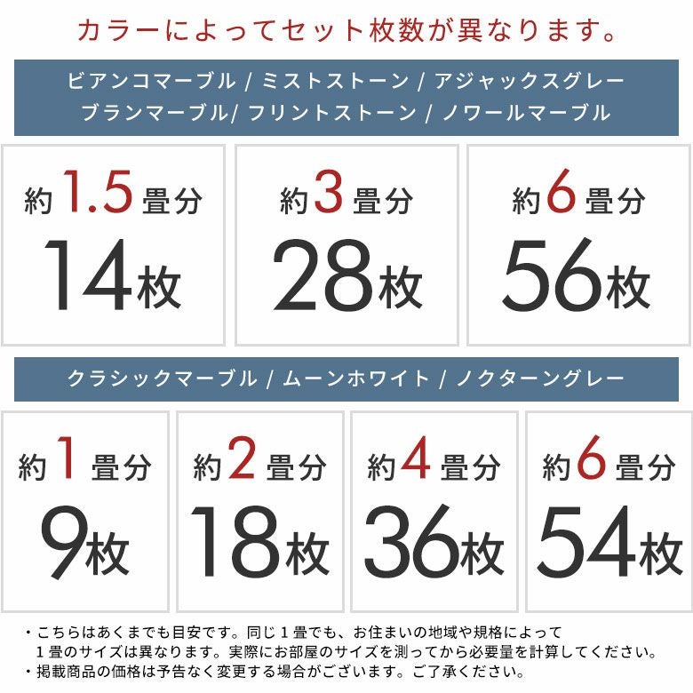 接着剤不要で賃貸OKな大理石調フロアタイルで簡単リフォーム 56枚 約6畳