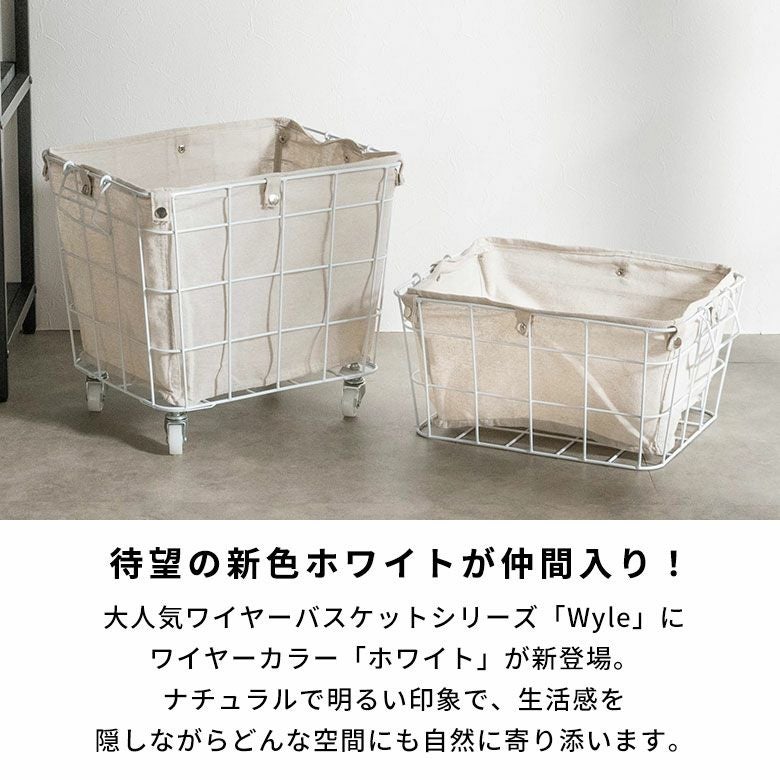 積み重ねて収納できるワイヤーバスケット23L キャスター無し【Wyle