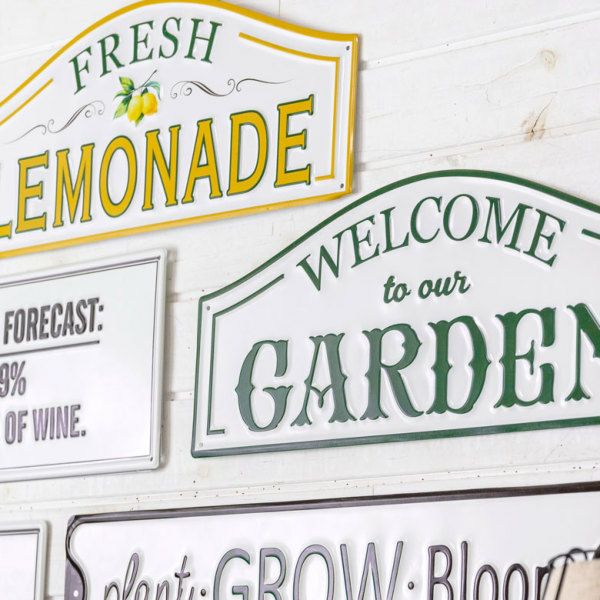ブリキ看板 レトロ ヴィンテージ風 アンティーク調 LEMONADE GARDEN 約