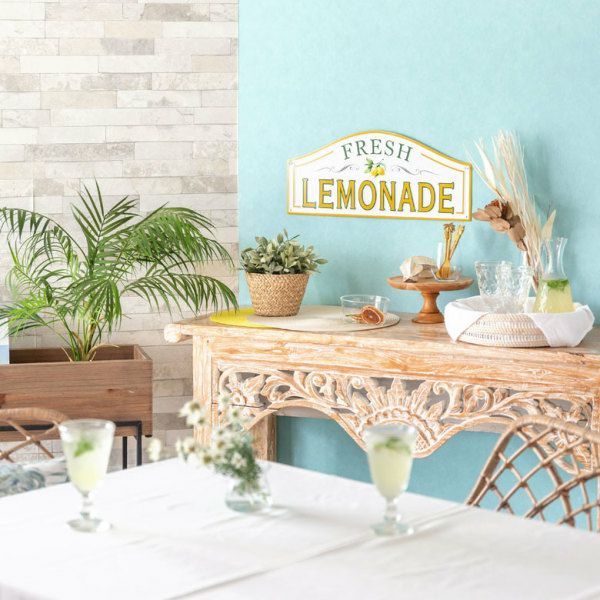 ブリキ看板 レトロ ヴィンテージ風 アンティーク調 LEMONADE GARDEN 約