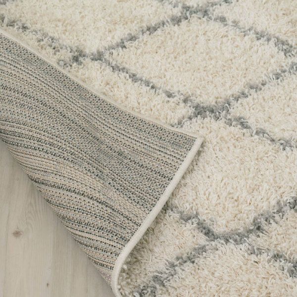ベニオワレン風シャギーラグ 200×200cm モロカンデザイン ダイヤ柄