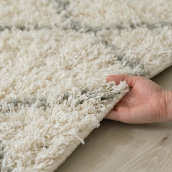 ベニオワレン風シャギーラグ 200×200cm モロカンデザイン ダイヤ柄
