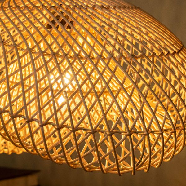 ランプシェード ペンダントライト 照明 ラタン 籐 1灯 口金E26 60W LED