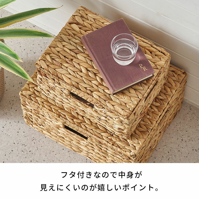 かご バスケット 蓋付き M L 2個セット 収納バスケット 収納ボックス