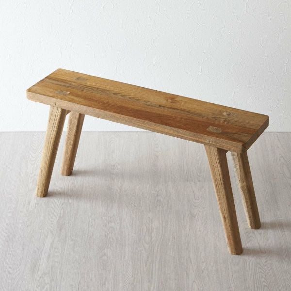 ベンチ ウッドベンチ 古材 チーク ウッド 約 W 75.5 × D 20 × H 39 cm