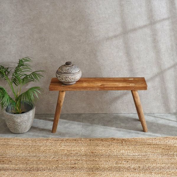 ベンチ ウッドベンチ 古材 チーク ウッド 約 W 75.5 × D 20 × H 39 cm