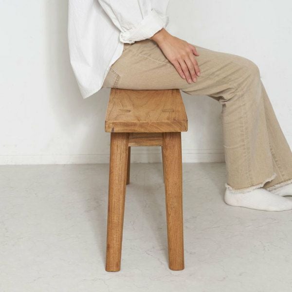 ベンチ ウッドベンチ 古材 チーク ウッド 約 W 75.5 × D 20 × H 39 cm