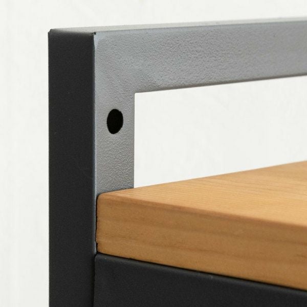 経年変化を楽しめるパイン無垢材のオープンシェルフ 4段 幅84cm Hus
