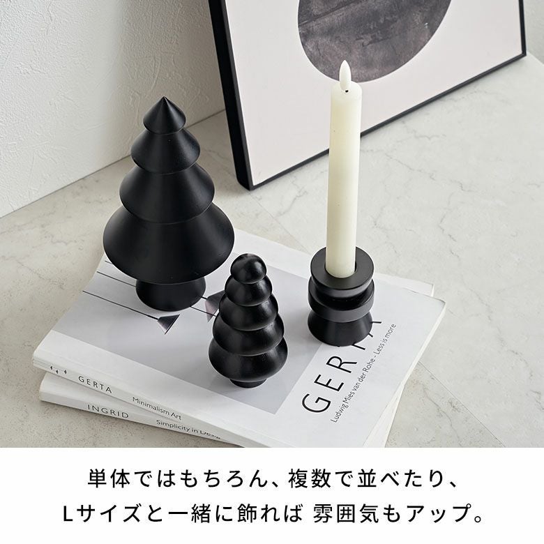 ツリー オブジェ 木製 Sサイズ 約 W 6.3 × D 6.3 × H 12 cm クリスマス