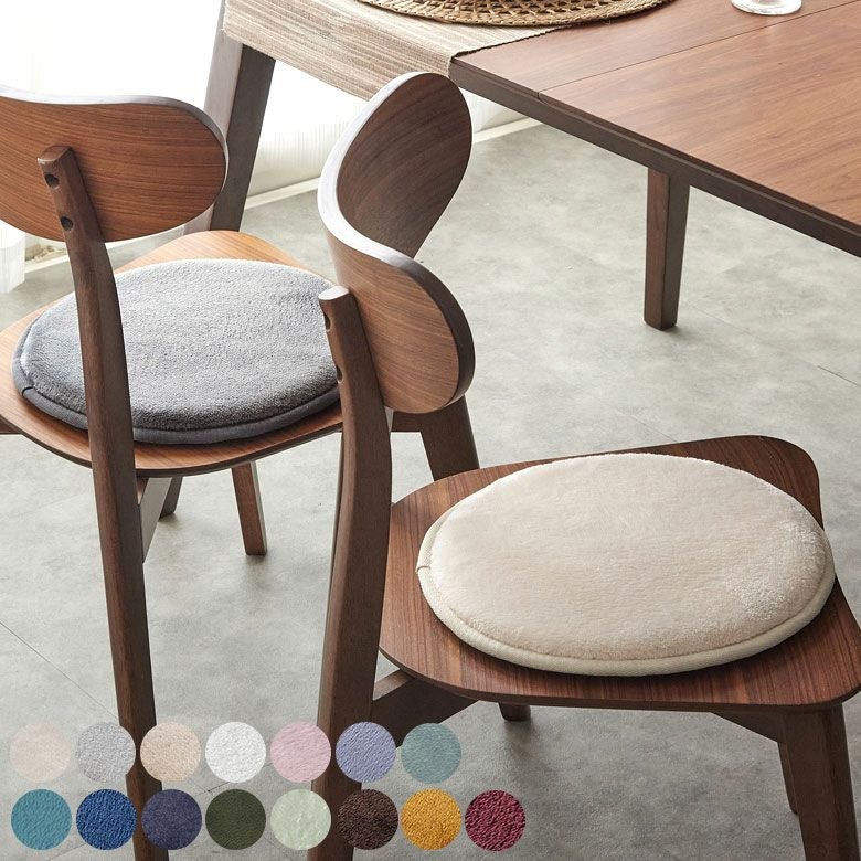 チェアパッド座布団円形高反発厚さ32mm6カラー展開無地約W35×D35×H3.2cmソフチェもっちりチェアパットチェアマットいす用椅子用フロアクッション疲れない在宅テレワークおしゃれ北欧シンプルインテリア西海岸韓国塩系男前[K400-35]