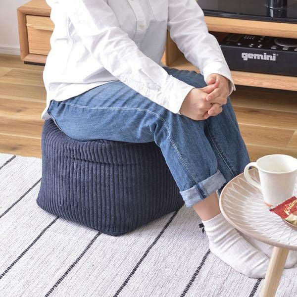 ネイビー ビーズクッション 日本製 ビーズクッション 『STIIBO』単品/大きいサイズでゆったりと